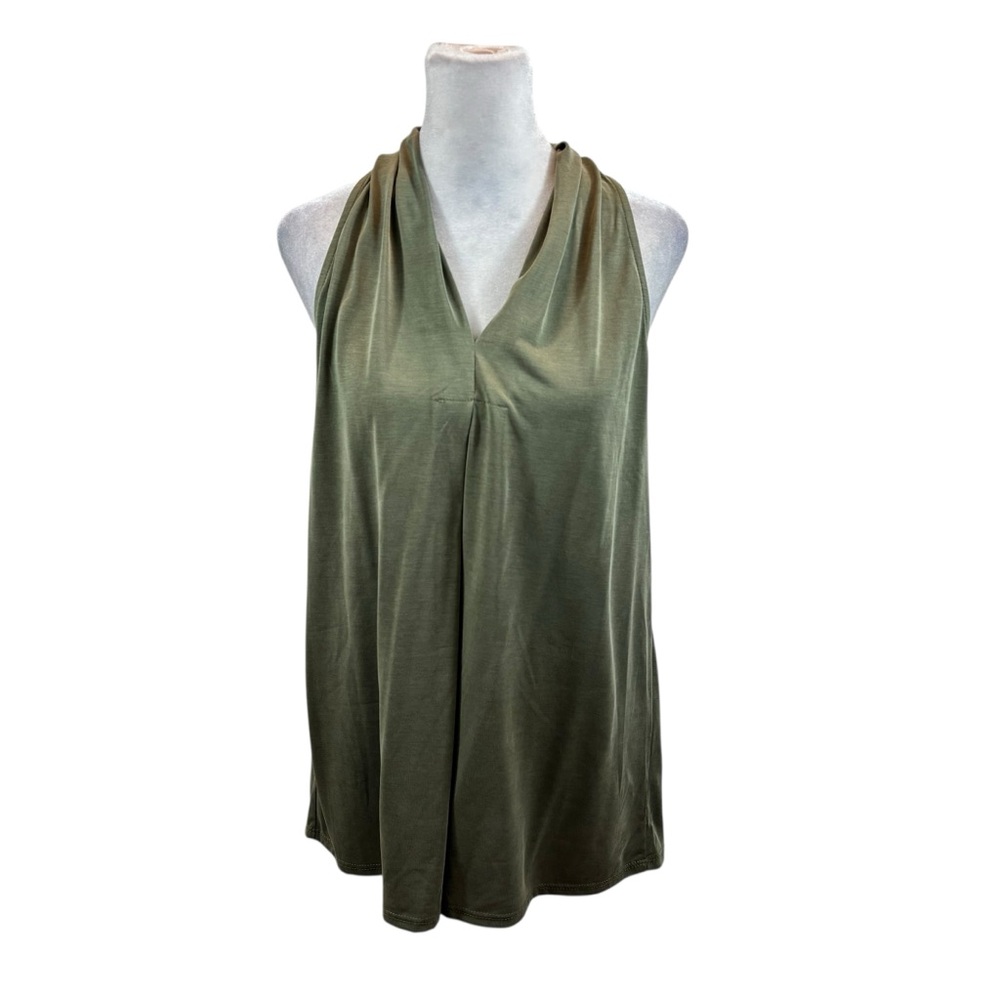 Ladies Green Envelope Brand Modal Blend Green V Neck Sleeveless Top Size Medium